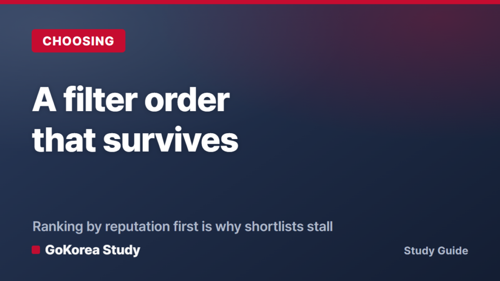 How to Choose a Korean University: A Filter Order That Actually Works